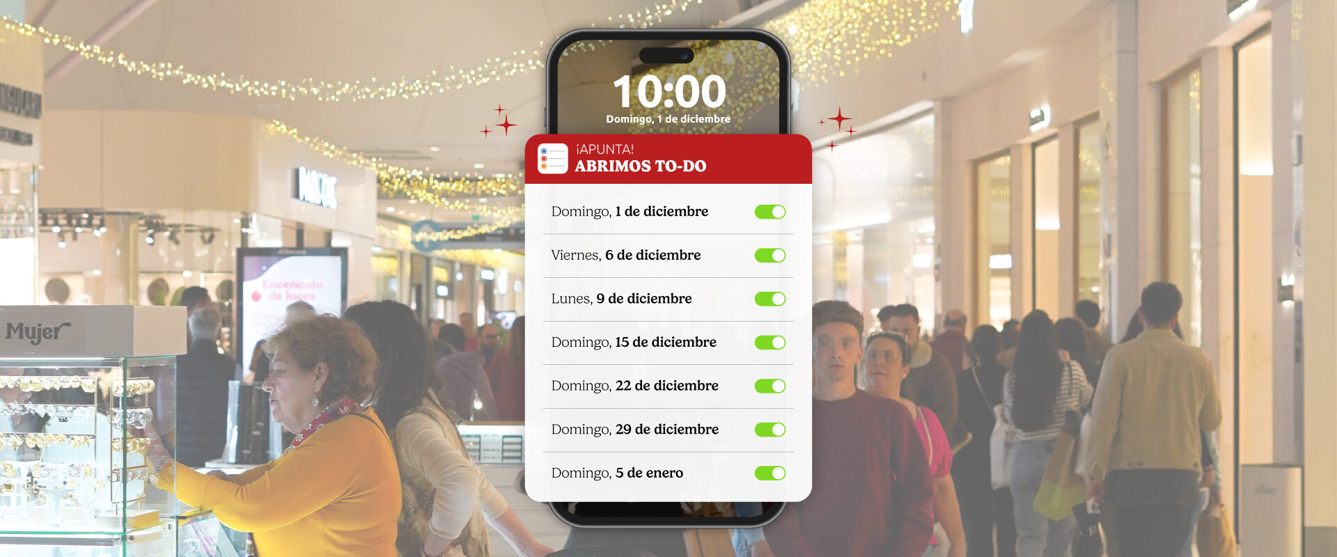 Estas Navidades abrimos todos los domingos y festivos, si leíste bien TO-DOS
