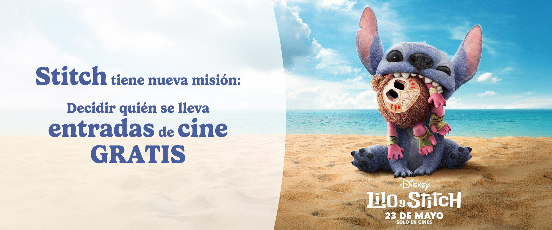Stitch tiene una nueva misión: decidir quién se lleva entradas de cine GRATIS